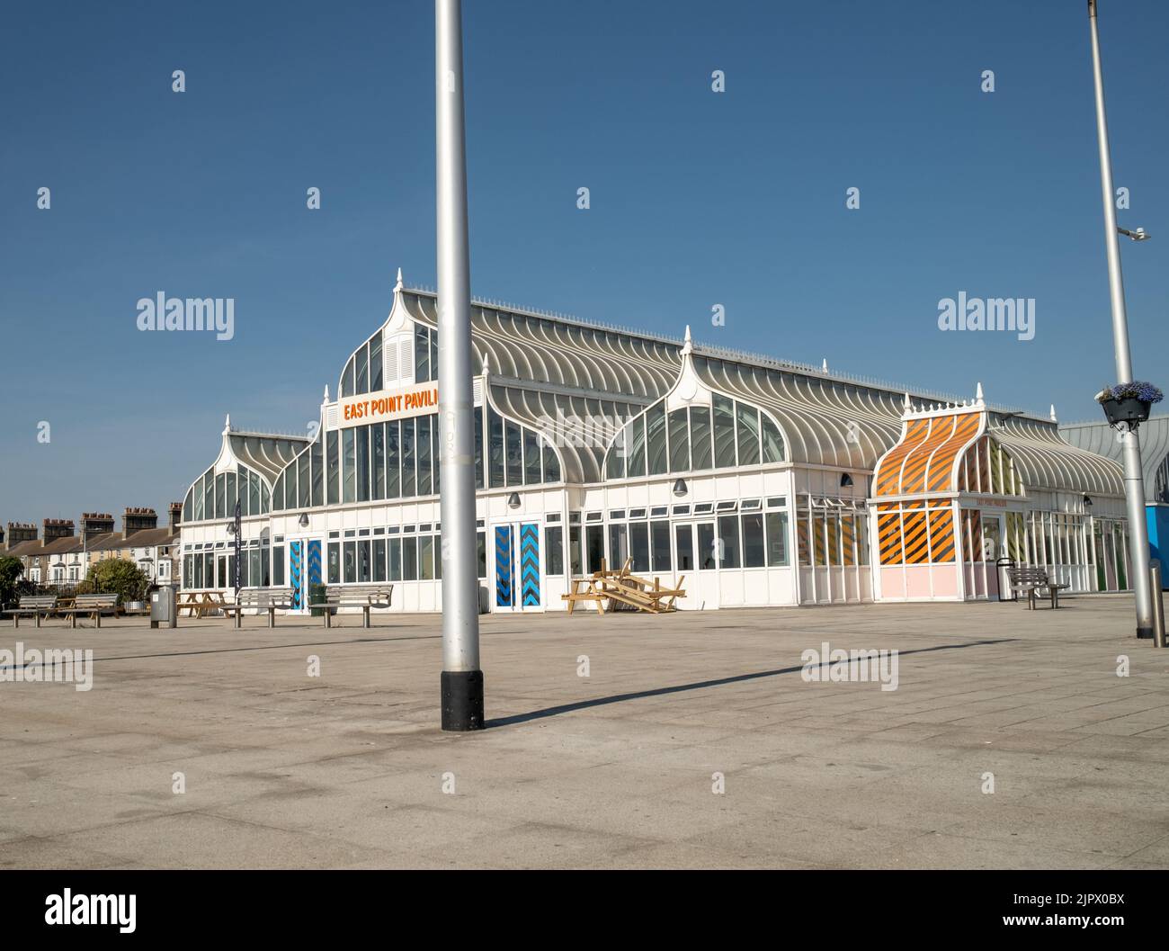 Lowestoft, Suffolk, Royaume-Uni – 14 août 2022. L'extérieur du pavillon East point dans la station balnéaire de Lowestoft, sur la côte du Suffolk Banque D'Images