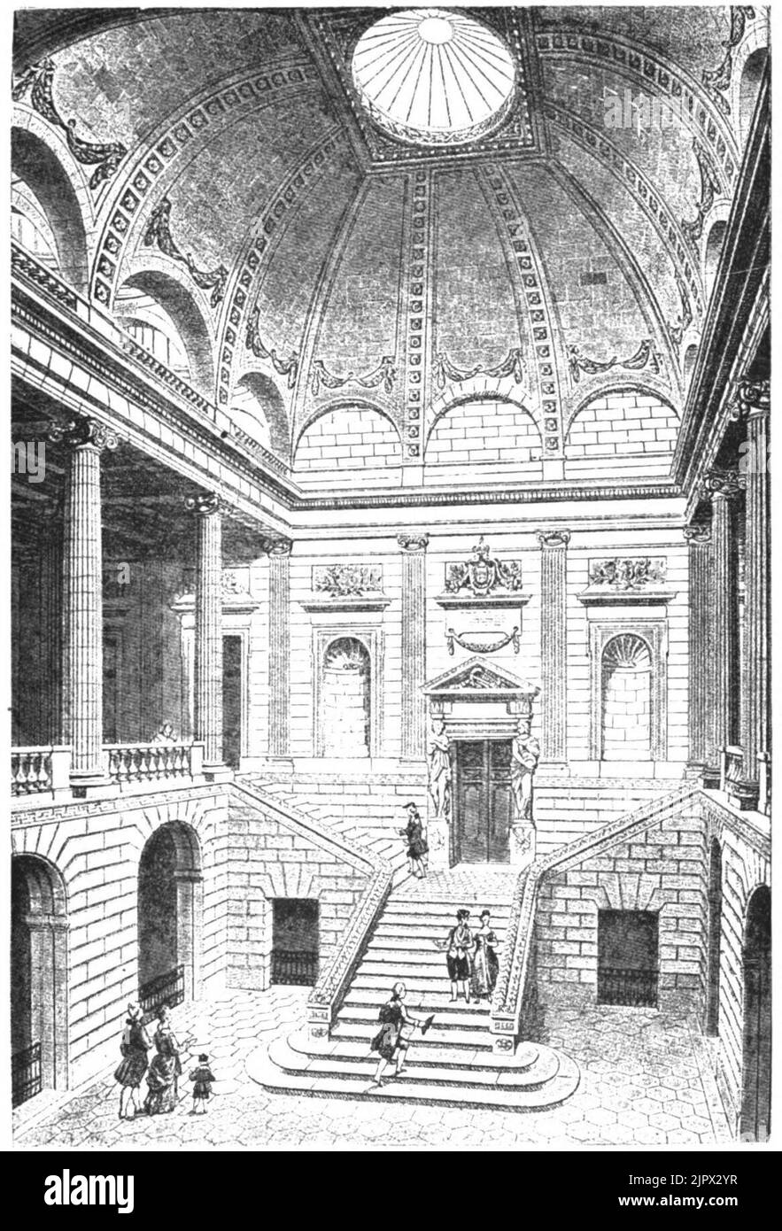 Théâtre de Bordeaux vue du grand escalier - Marionneau 1881 Banque D'Images