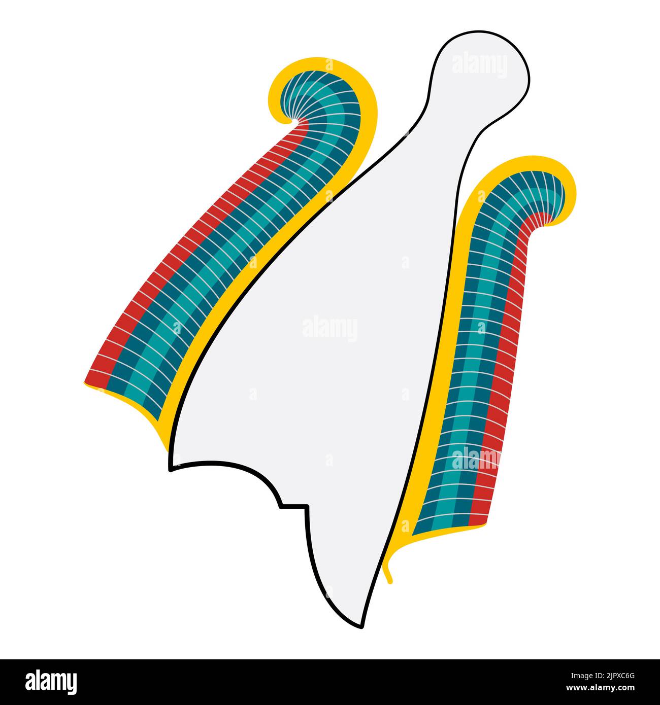 Couronne d'Osiris, couronne blanche à plumes dans l'ancienne religion égyptienne. Combine le Hedjet, couronne blanche de la haute-Égypte, avec des plumes d'autruche. Banque D'Images