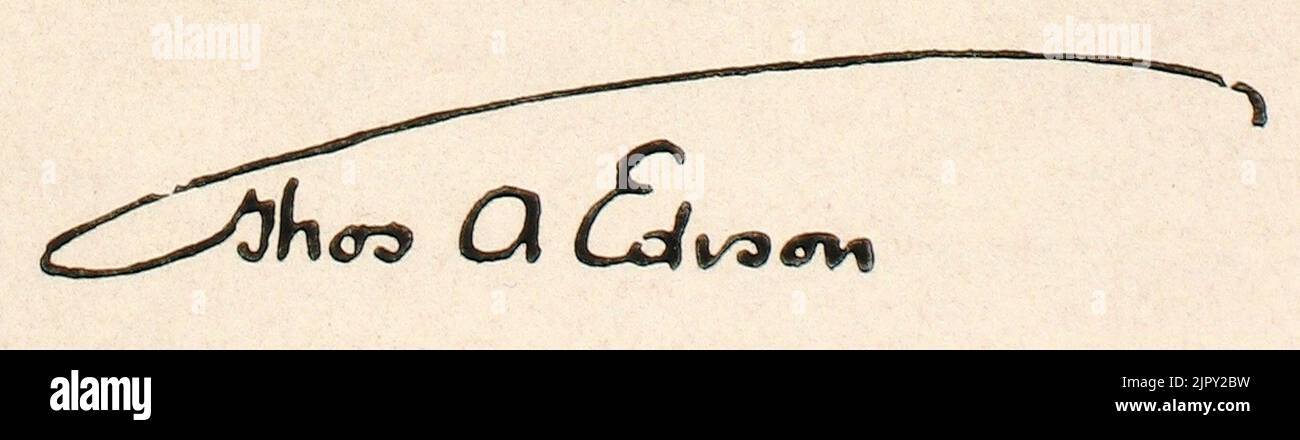 La signature de Thomas Edison Banque D'Images