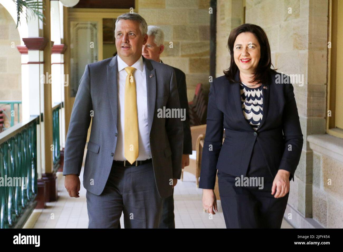 Thomas Hicks et Annastacia Palaszczuk Banque D'Images