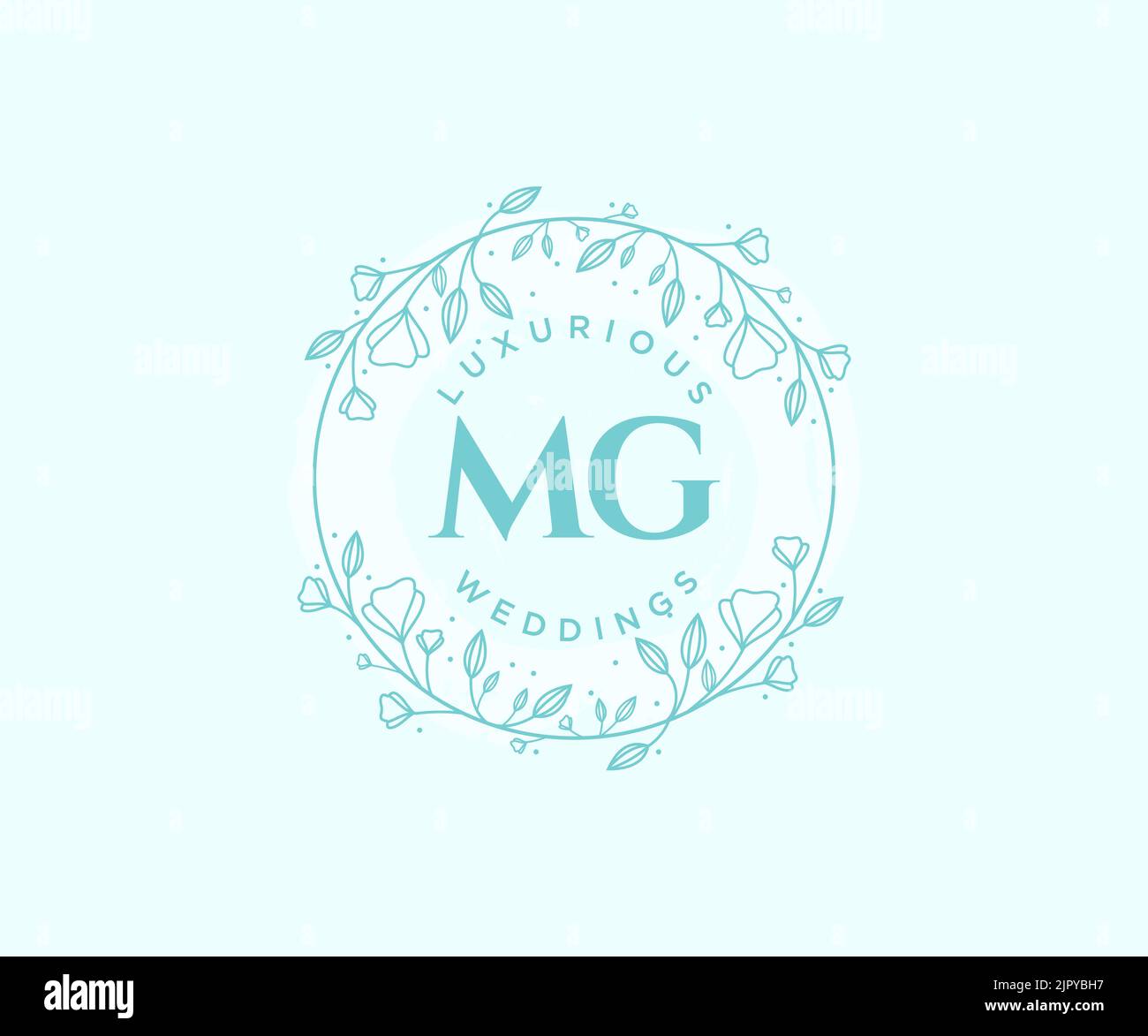 MG initiales lettre mariage monogramme logos modèle, dessin à la main moderne minimalistes et modèles floraux pour cartes d'invitation, Save the Date, élégant Illustration de Vecteur