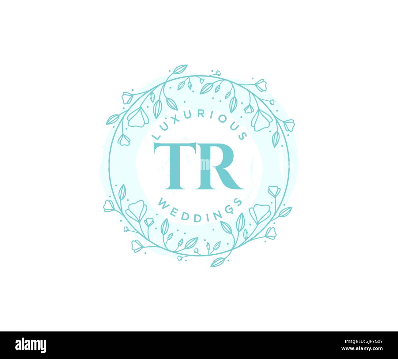 Tr initiales lettre mariage monogramme logos modèle, dessin à la main moderne minimaliste et modèles floraux pour cartes d'invitation, Save the Date, élégant Illustration de Vecteur