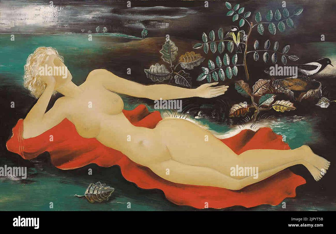 Tinus van Doorn - Liggend naakt in landschap 1933 Banque D'Images