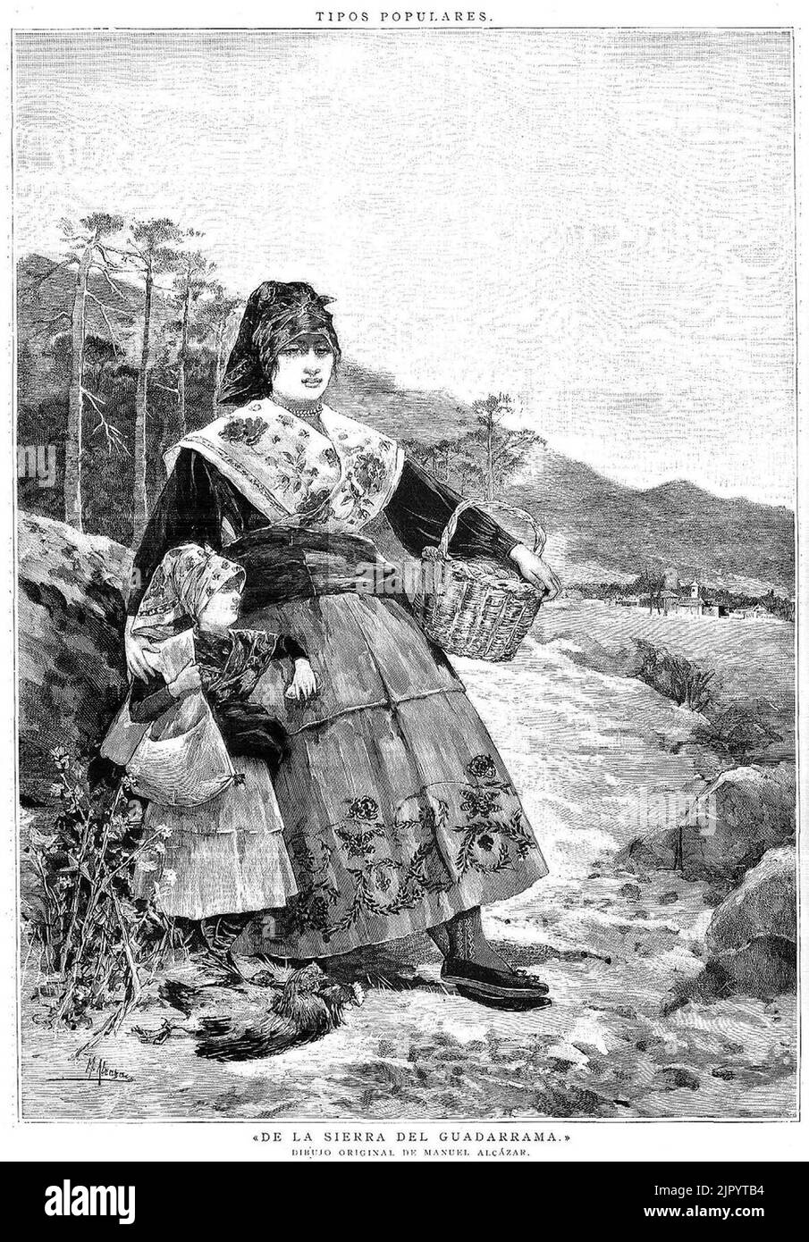 Tipos populares - "De la Sierra de Guadarrama", de Manuel Alcázar Banque D'Images