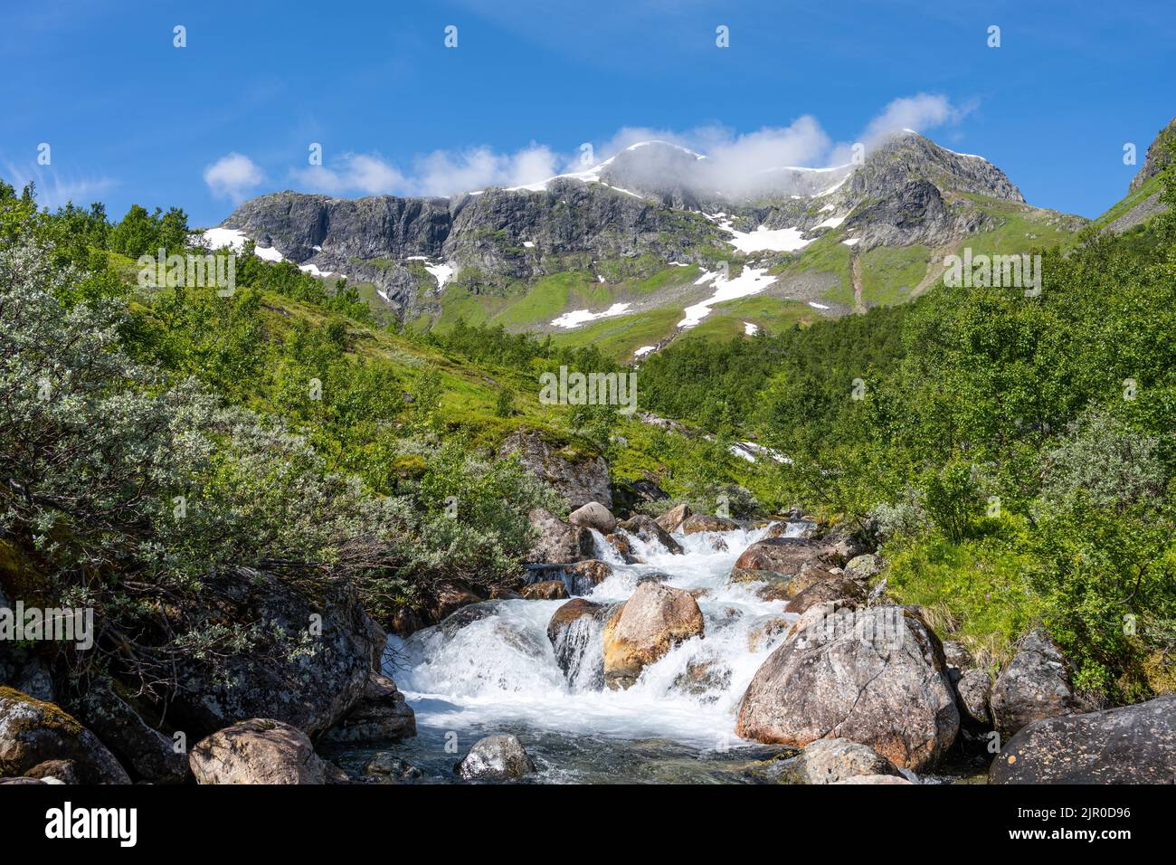 Magnifique paysage de montagne en Norvège sur le sentier de randonnée de Rimstigen Banque D'Images
