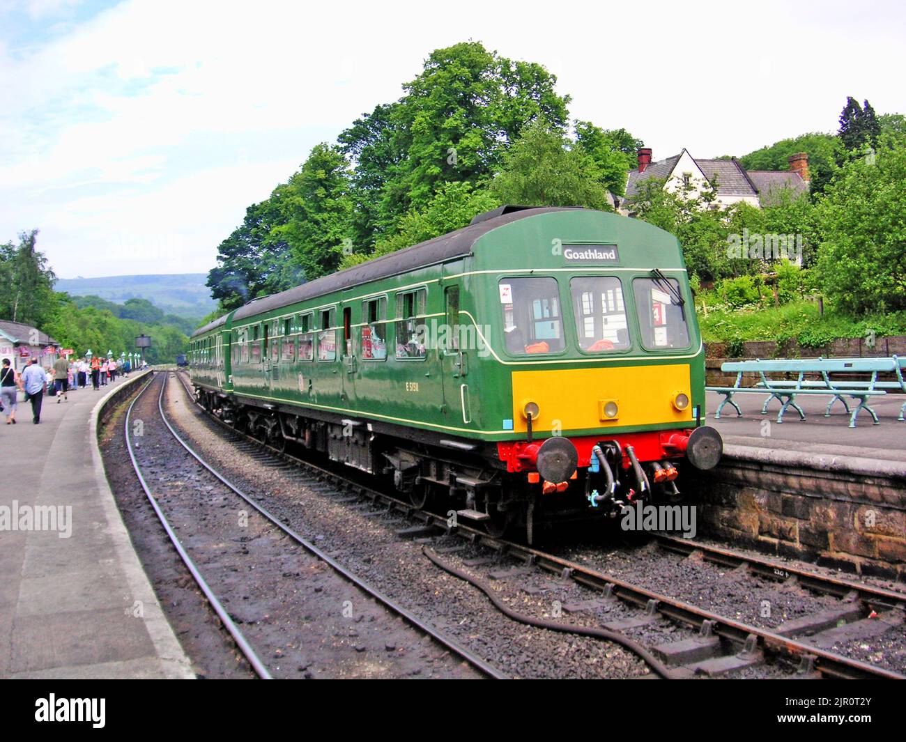 Diesel multiple Unit à Grosmont, North Yorkshire Moors Railway, Angleterre Banque D'Images