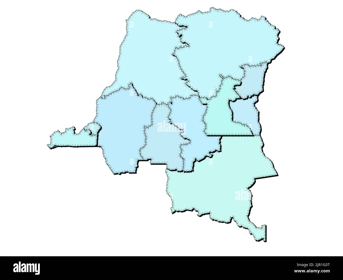 Carte de la République démocratique du Congo avec les États isolés ...