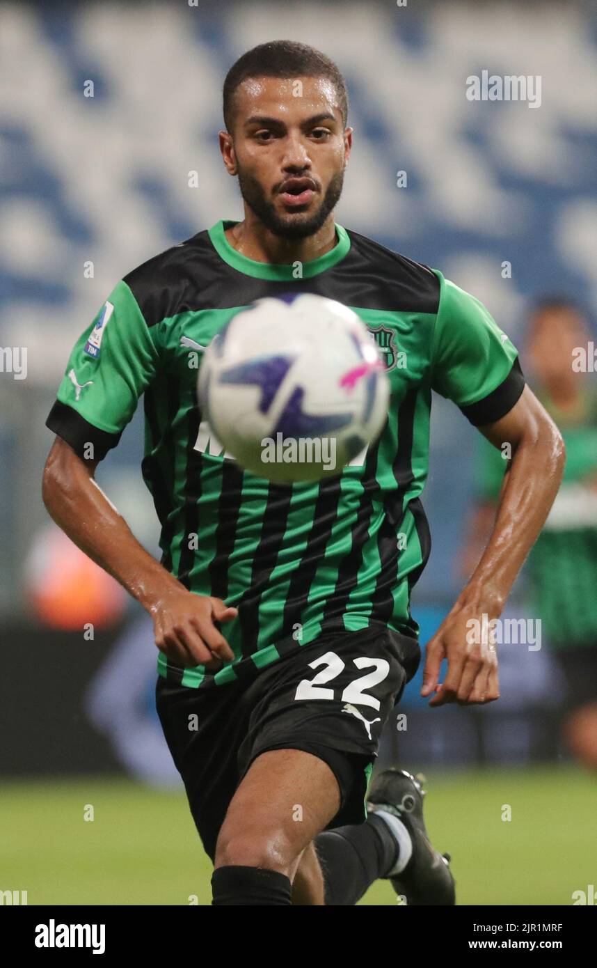 Foto Michele Nucci/Lapresse 20 Agosto 2022 - Reggio Emilia, Italia sport calcio Sassuolo Calcio u.s. vs. Lecce états-unis - Campionato di calcio série A TIM 2022/2023 - stadio &#x201c;Mapei&#x201d; Nella foto: Jeremy Toljan (Sassuolo C.U.) Photo Michele Nucci/Lapresse 20 août 2022 - Reggio Emilia, Italie football sport Sassuolo calcio u.s. vs. Lecce états-unis - Ligue italienne de championnat de football A TIM 2022/2023 - &#x201c;Mapei&#x201d; stade dans la photo: Jeremy Toljan (Sassuolo C.U.) Banque D'Images