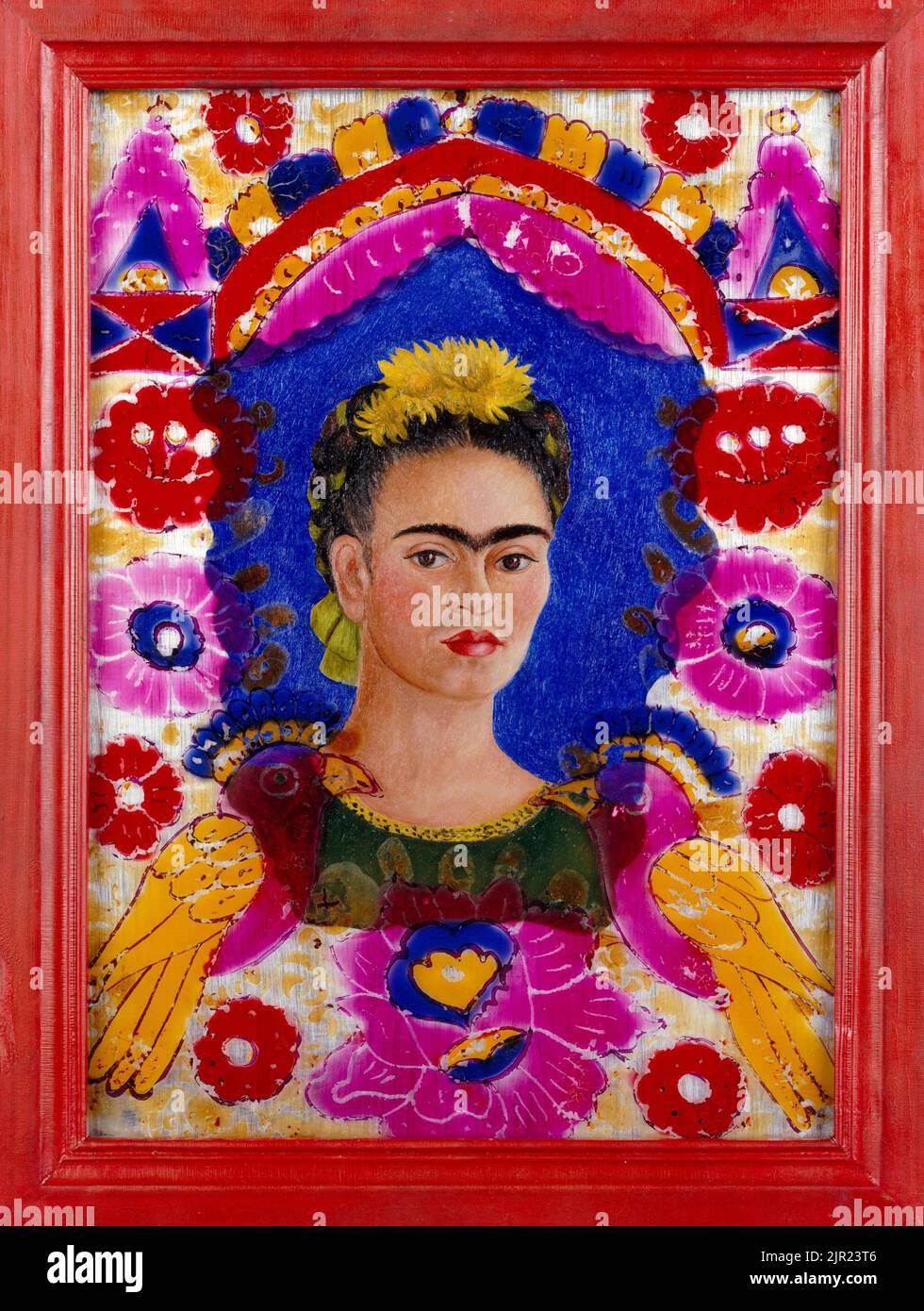 Frida Kahlo / « The Frame », 1938, huile sur aluminium, 28,5 x 20,7 cm. Centre Pompidou. Banque D'Images