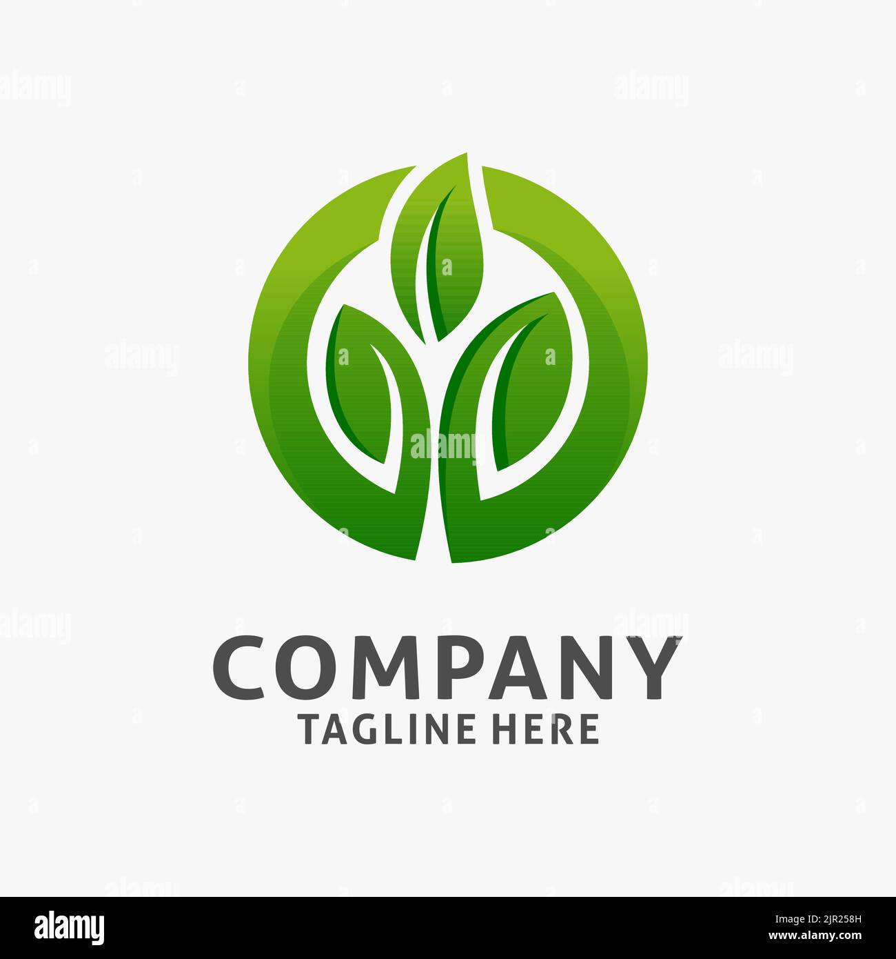 Logo en forme de feuille circulaire Illustration de Vecteur