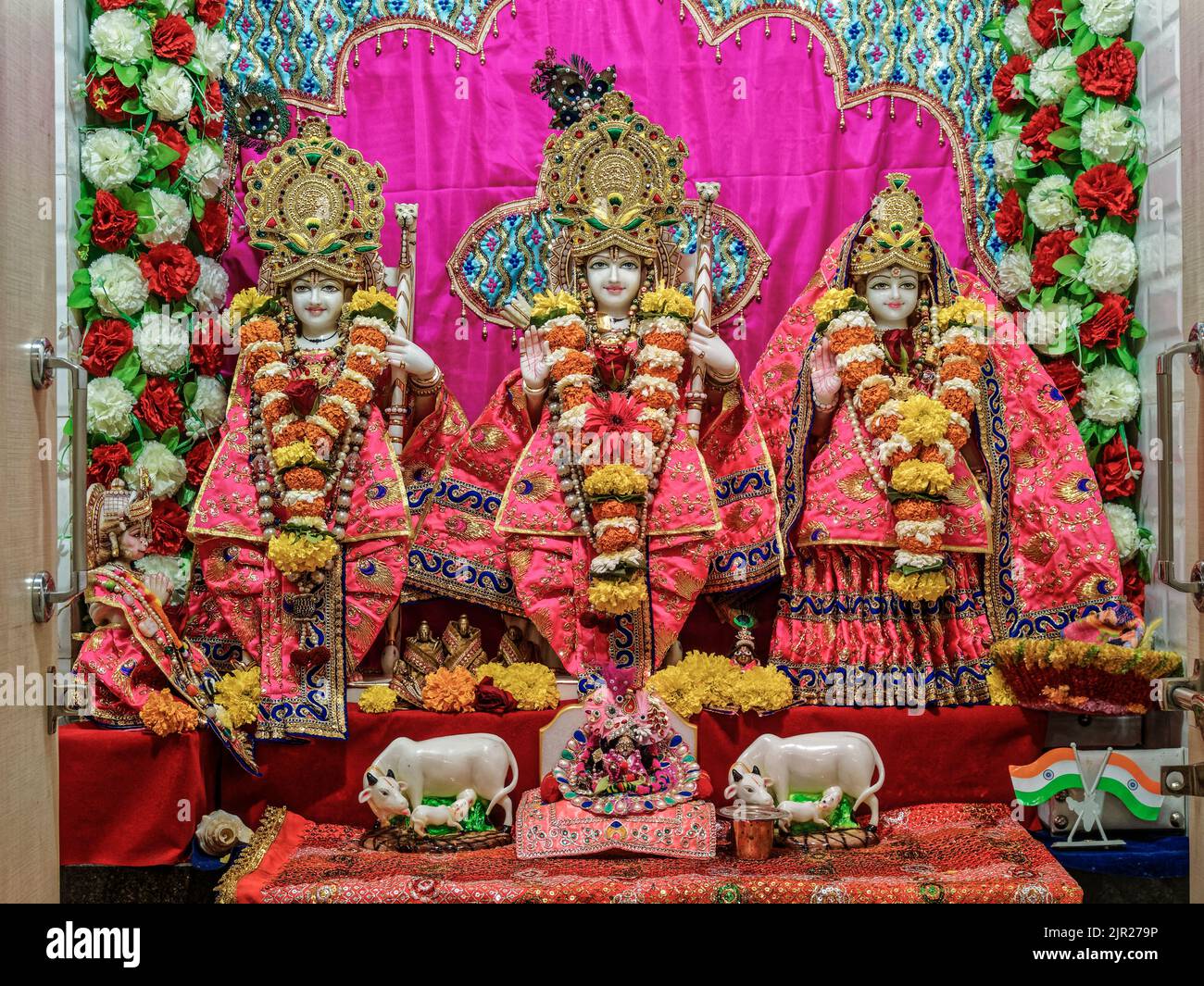 08 19 2022 Sita RAM Laxman Décoration à l'occasion de Shri Krishn Janmasthmi UtSAV au temple de Ranchodrai Ghatkoper Mumbai Maharashtra Inde. Banque D'Images