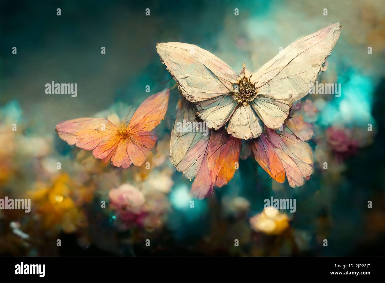 Illustration de fleurs sous forme de papillon. Banque D'Images