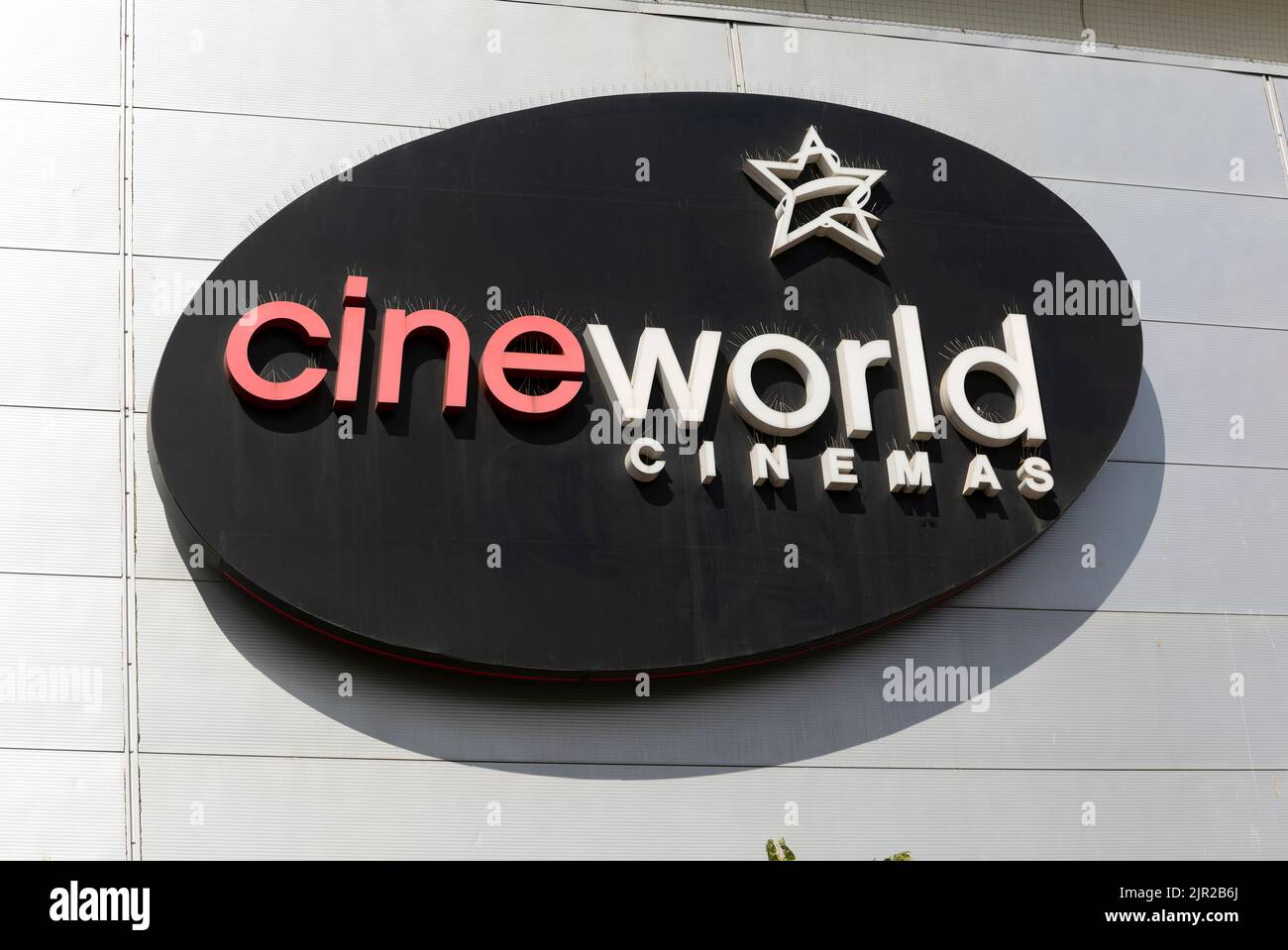 Panneau pour les cinémas Cineworld, Cardinal Park, Ipswich, Suffolk, Angleterre, ROYAUME-UNI Banque D'Images