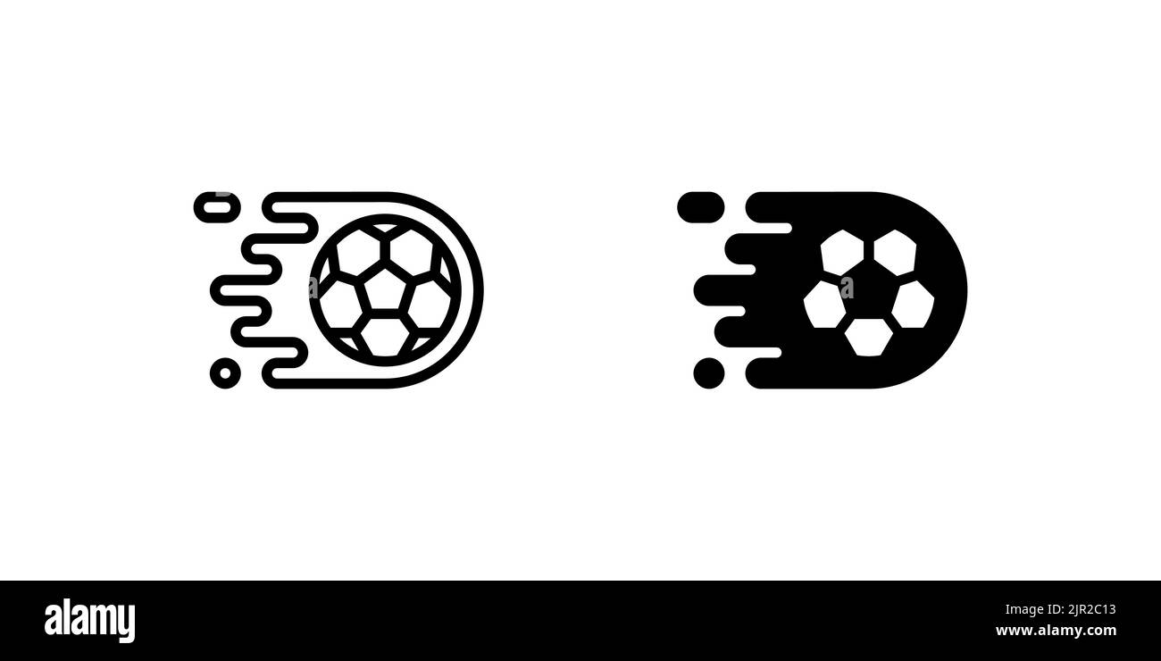 Deux icônes de football volant sur fond blanc Illustration de Vecteur