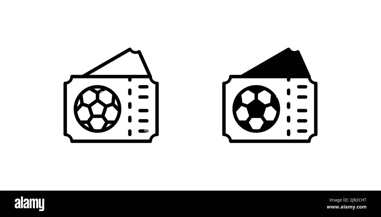 Deux icônes de billet d'entrée au stade pour assister à un match de football Illustration de Vecteur