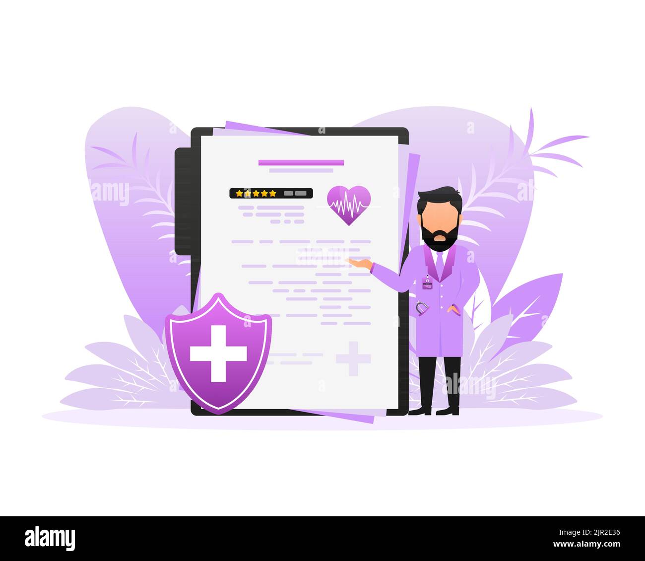 Assurance médicale à plat personnes pour la conception de concept. Concept d'assurance maladie Illustration de Vecteur