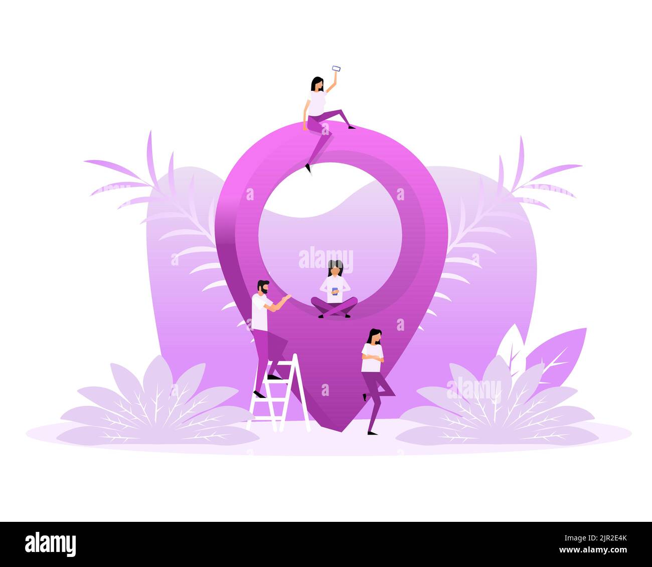 Personnes de localisation de l'axe plat pour la conception de concept. Illustration du logo Vector Illustration de Vecteur