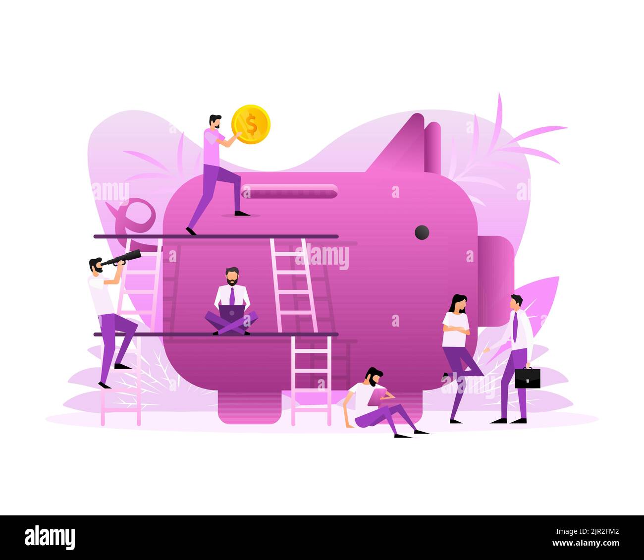 Économie d'argent concept d'entreprise. Illustration vectorielle plate Illustration de Vecteur