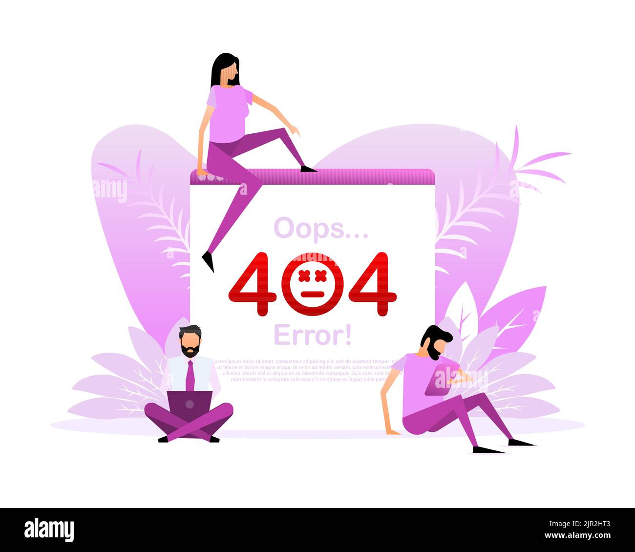 404, un design parfait pour toutes les utilisations. Des gens de style plat. Réseau Internet Illustration de Vecteur