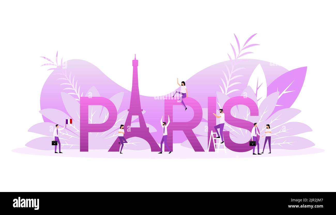 La Tour Eiffel à Paris. Lieu touristique. Magnifique paris, un design parfait pour tous les usages. Illustration de Vecteur