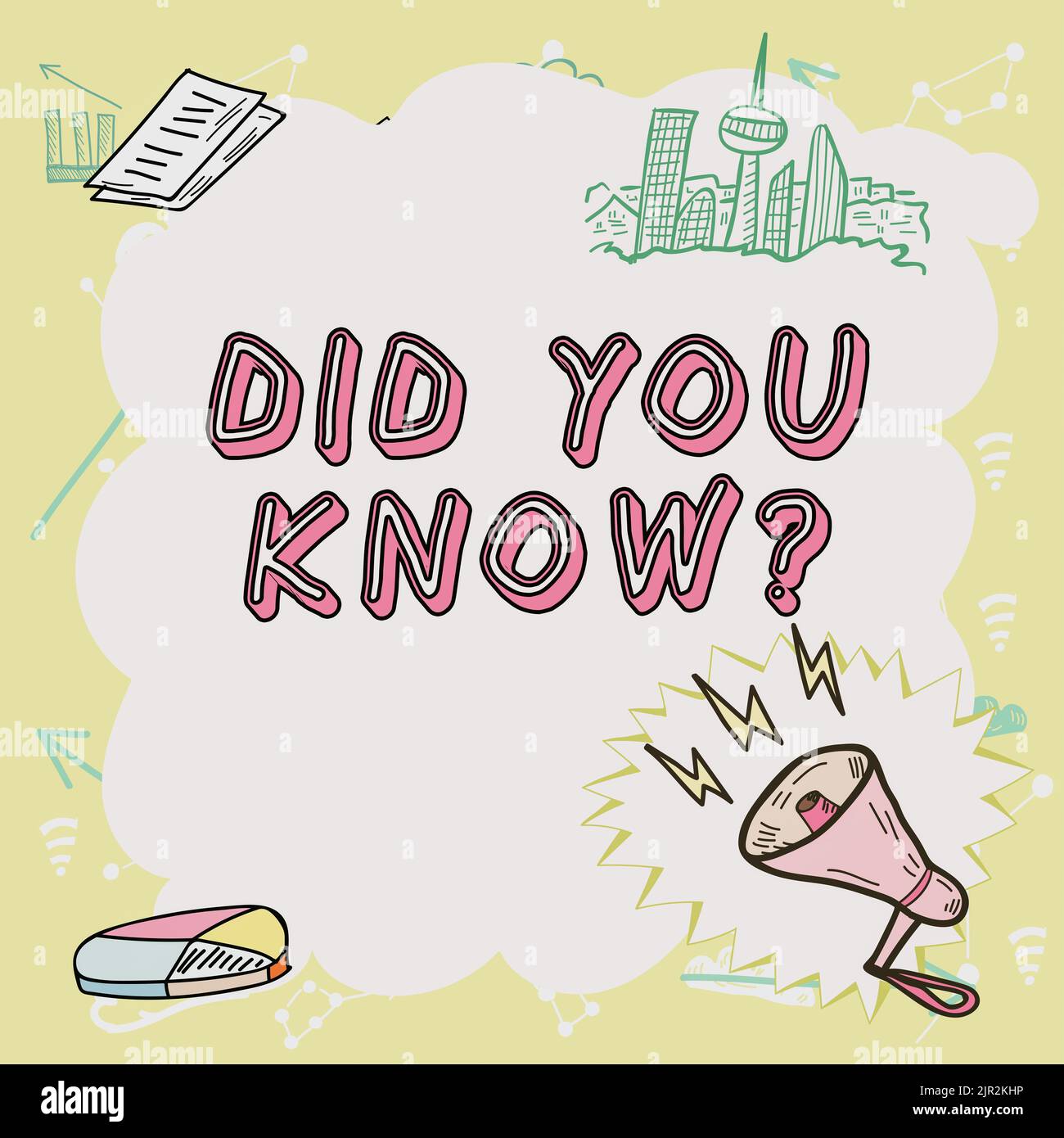 Texte montrant l'inspiration saviez-vous question. Vitrine d'affaires faits et chiffres amusants information connaissances générales messages importants présentés dans Banque D'Images