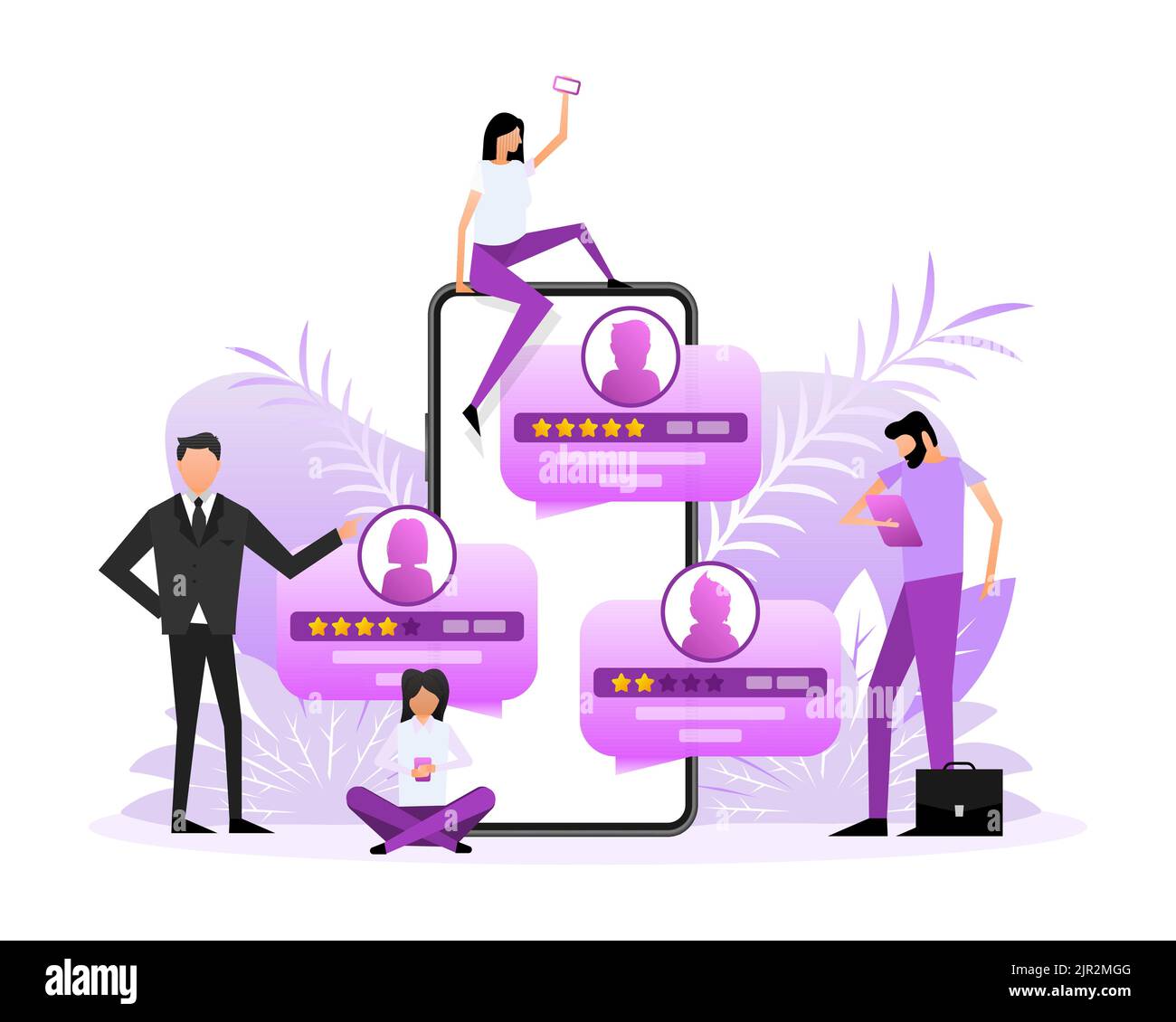 Avis du client avec une icône en forme d'étoile dorée sur l'écran de l'ordinateur portable. Les gens dans le style plat. Illustration vectorielle Illustration de Vecteur Avis du client avec une icône en forme d'étoile dorée sur l'écran de l'ordinateur portable. Les gens dans le style plat. Illustration vectorielle Illustration de Vecteur