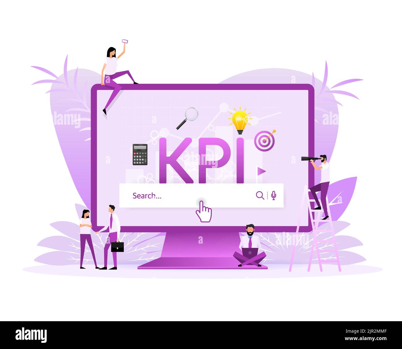 Icône plate avec kpi pour la conception marketing. Investissement financier. Analyse des données d'entreprise Illustration de Vecteur