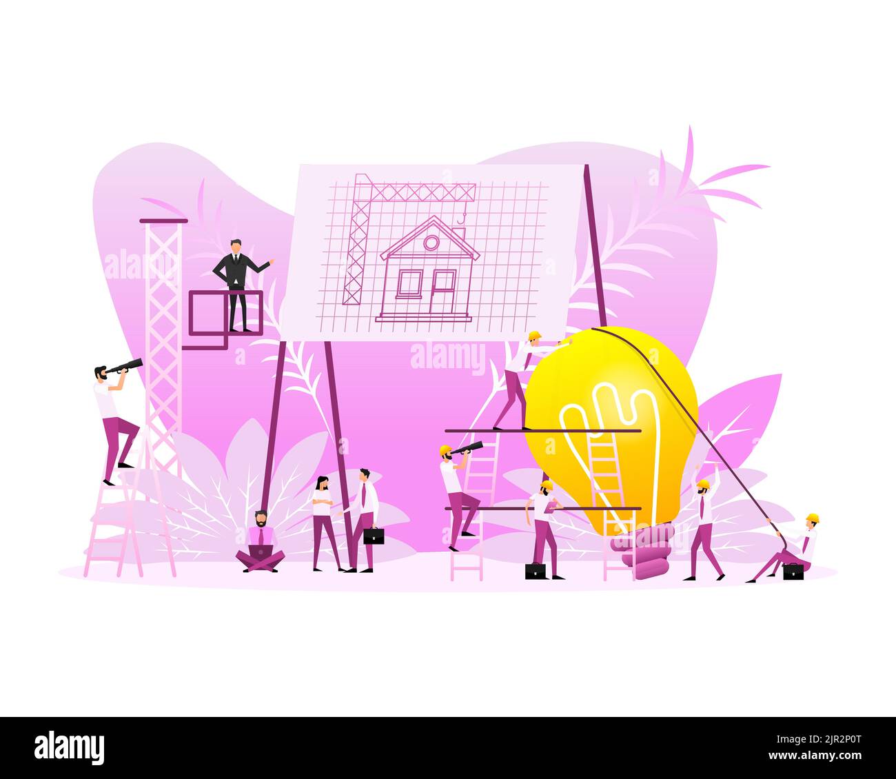 Idée de construire des gens. Conception vectorielle. Concept d'entreprise. Concept de travail d'équipe Illustration de Vecteur