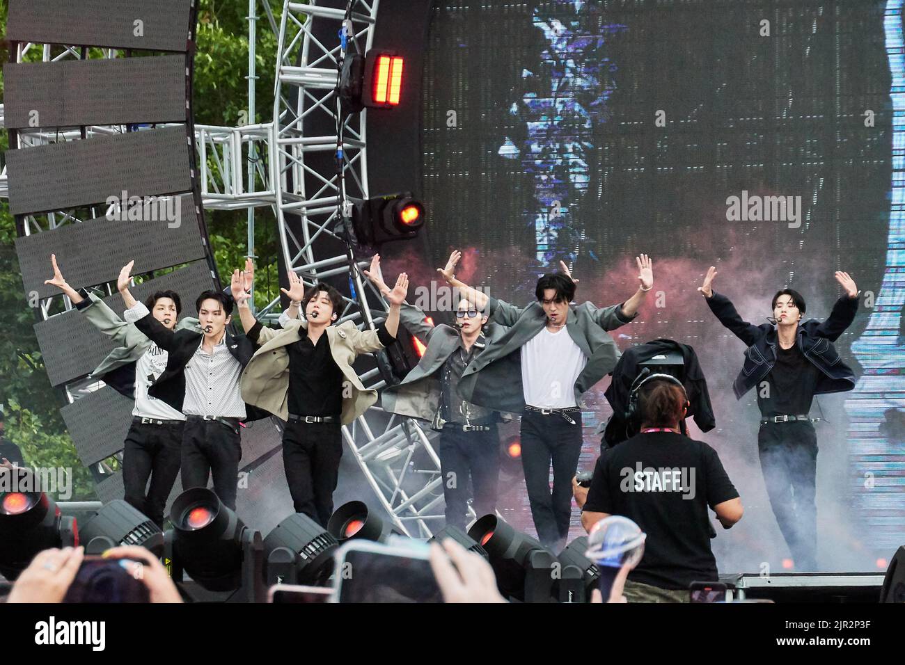 Londres, Royaume-Uni, 30th juillet 2022. Pentagon se produit au MIK (Made in Korea) Music Festival 2022, le plus grand festival de plein air de K-Pop en Europe, au Southwark Park. Crédit: Calvin Tan Banque D'Images