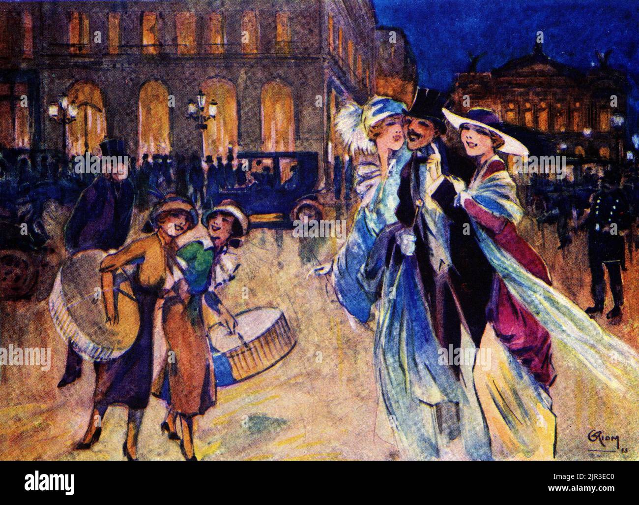 Illustration pittoresque de la vie traditionnelle en France, publiée en 1918 par Gordon Home. Banque D'Images