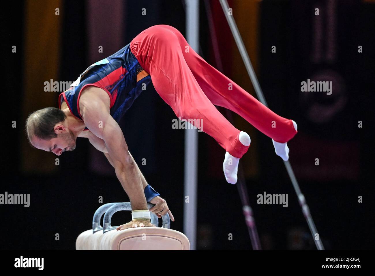 Harutyun Merdinyan (Arménie). Championnats d'Europe Munich 2022: Gymnastique artistique, Médaille d'or du cheval de Pommel masculin Banque D'Images