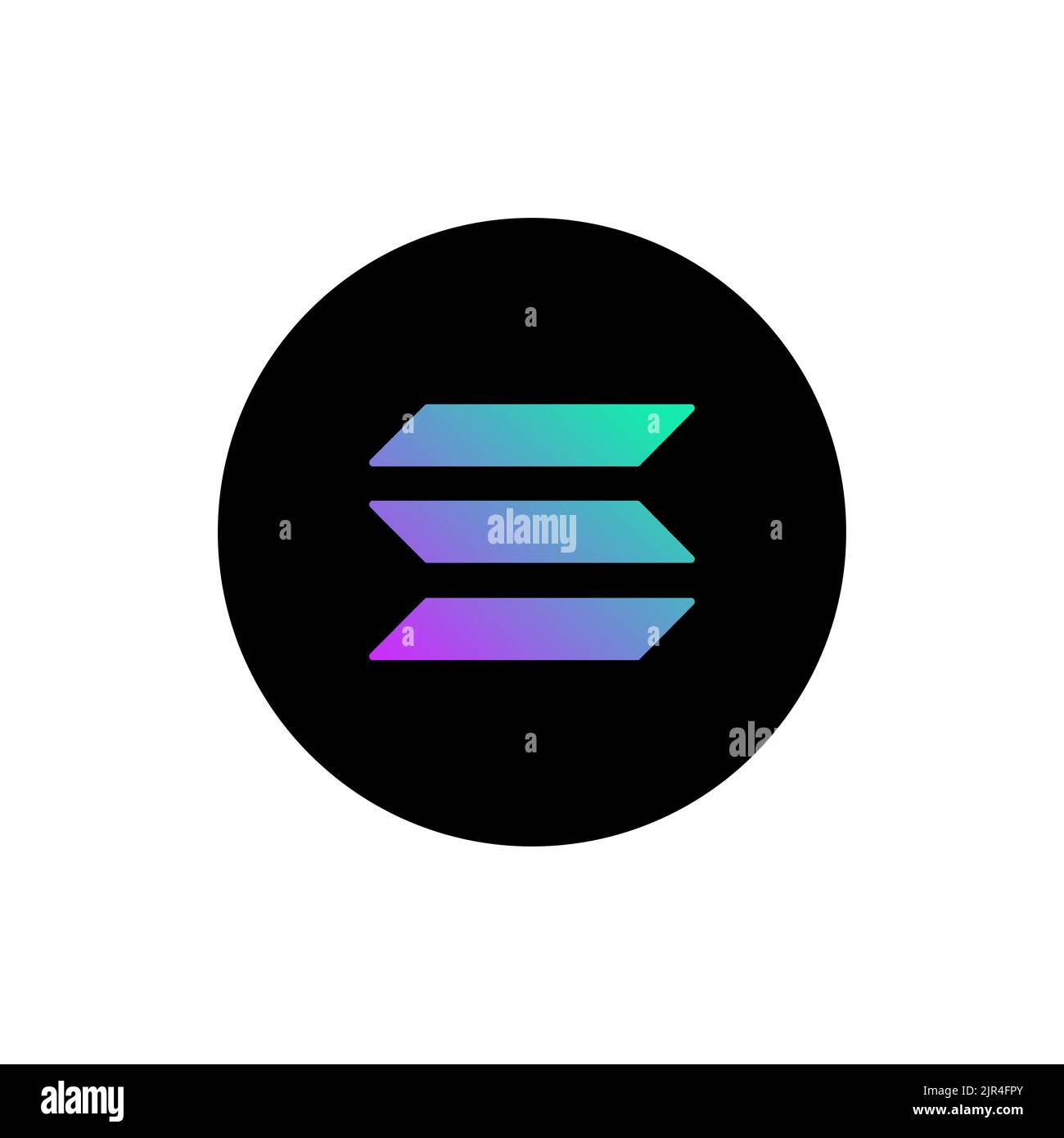Icône de pièce du logo Solana. Icône de vecteur de jeton de crypto-monnaie  Solana isolé. Banque de crypto de la blockchain de sol Image Vectorielle  Stock - Alamy