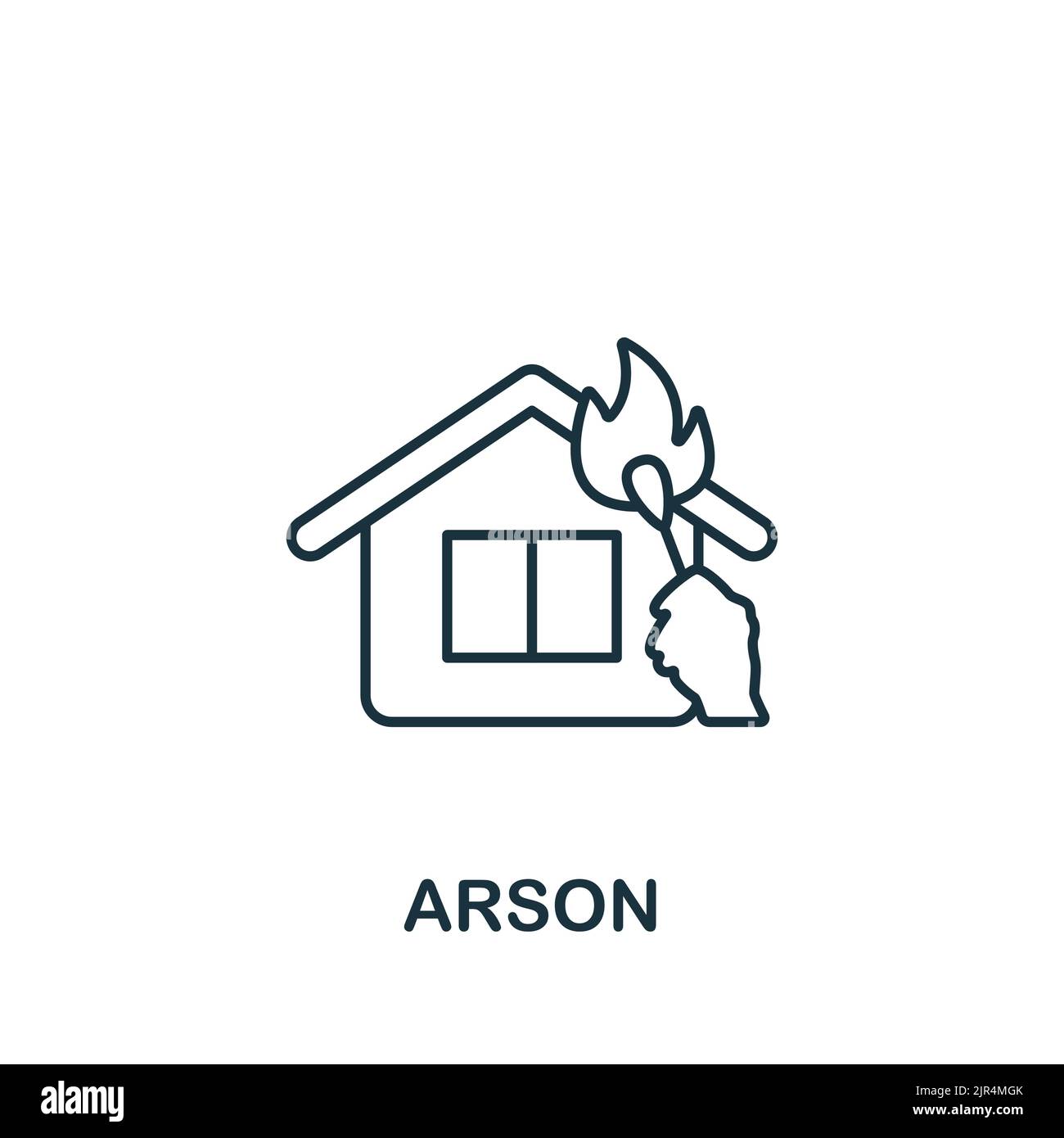 Icône Arson. Line simple Line icône de protestation pour les modèles, la conception de sites Web et les infographies Illustration de Vecteur