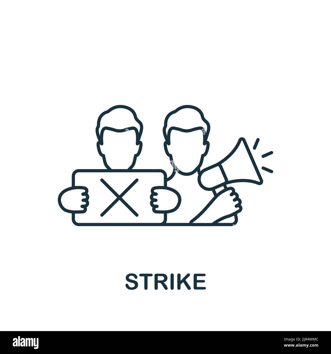 Icône de grève. Line simple Line icône de protestation pour les modèles, la conception de sites Web et les infographies Illustration de Vecteur