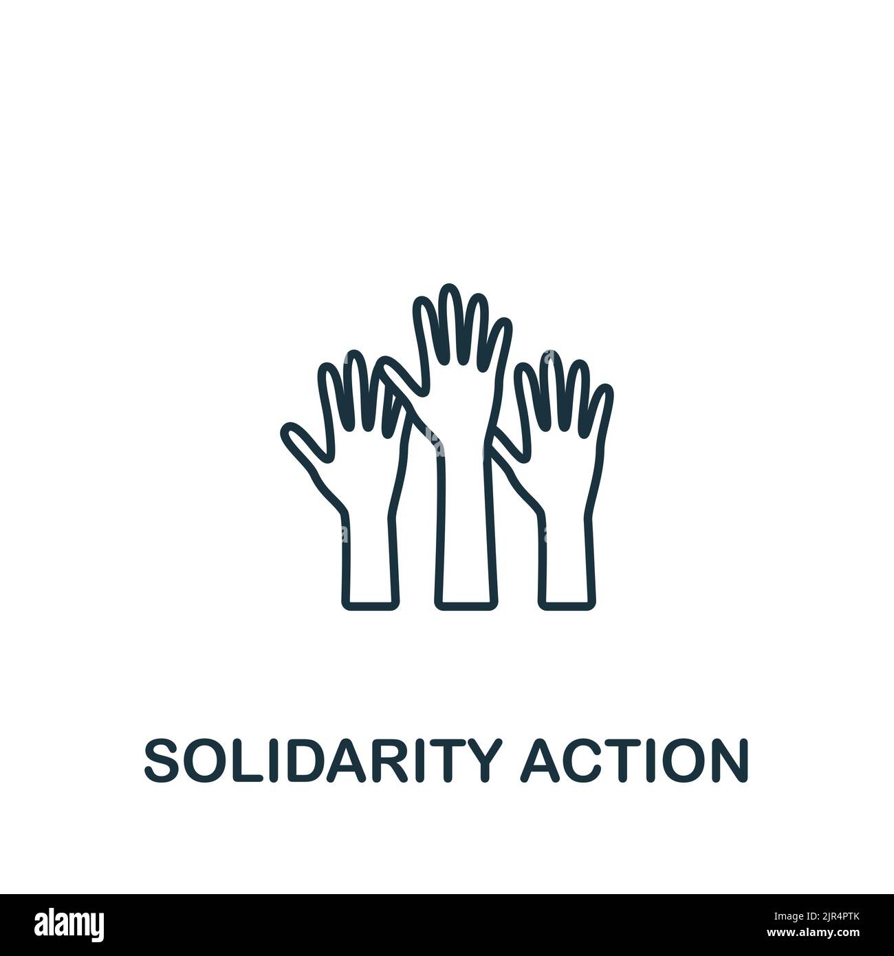 Icône action de solidarité. Line simple Line icône de protestation pour les modèles, la conception de sites Web et les infographies Illustration de Vecteur