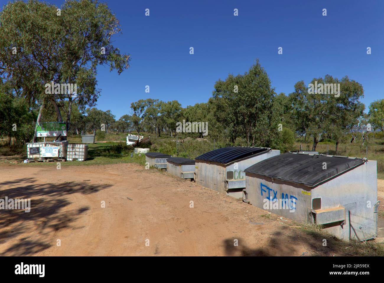 Gestion des déchets sur l'île Curtis Queensland Australie Banque D'Images