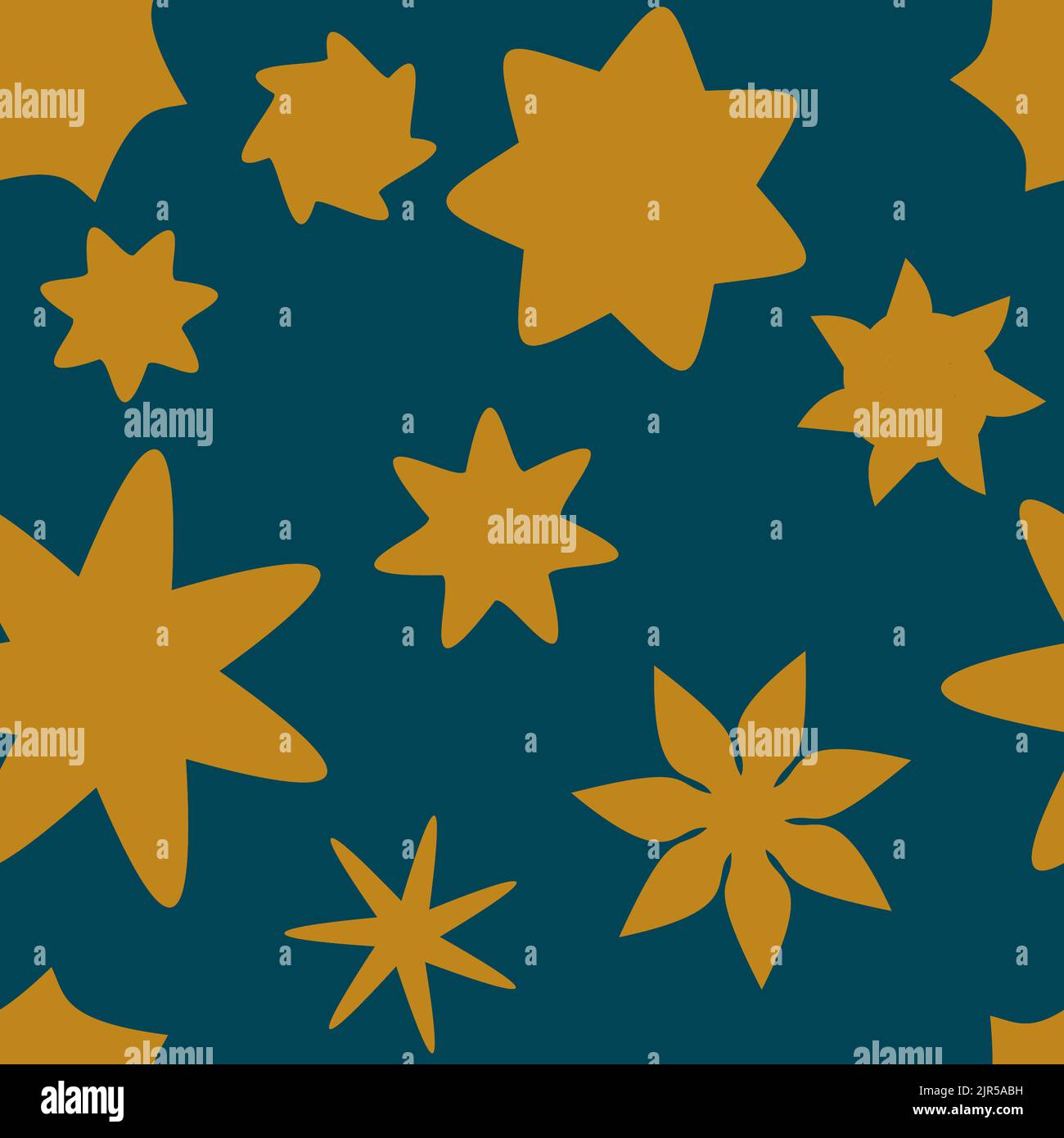 vector : motif sans couture avec des étoiles jaunes et un fond noir. avec des couleurs jaune et bleu Illustration de Vecteur