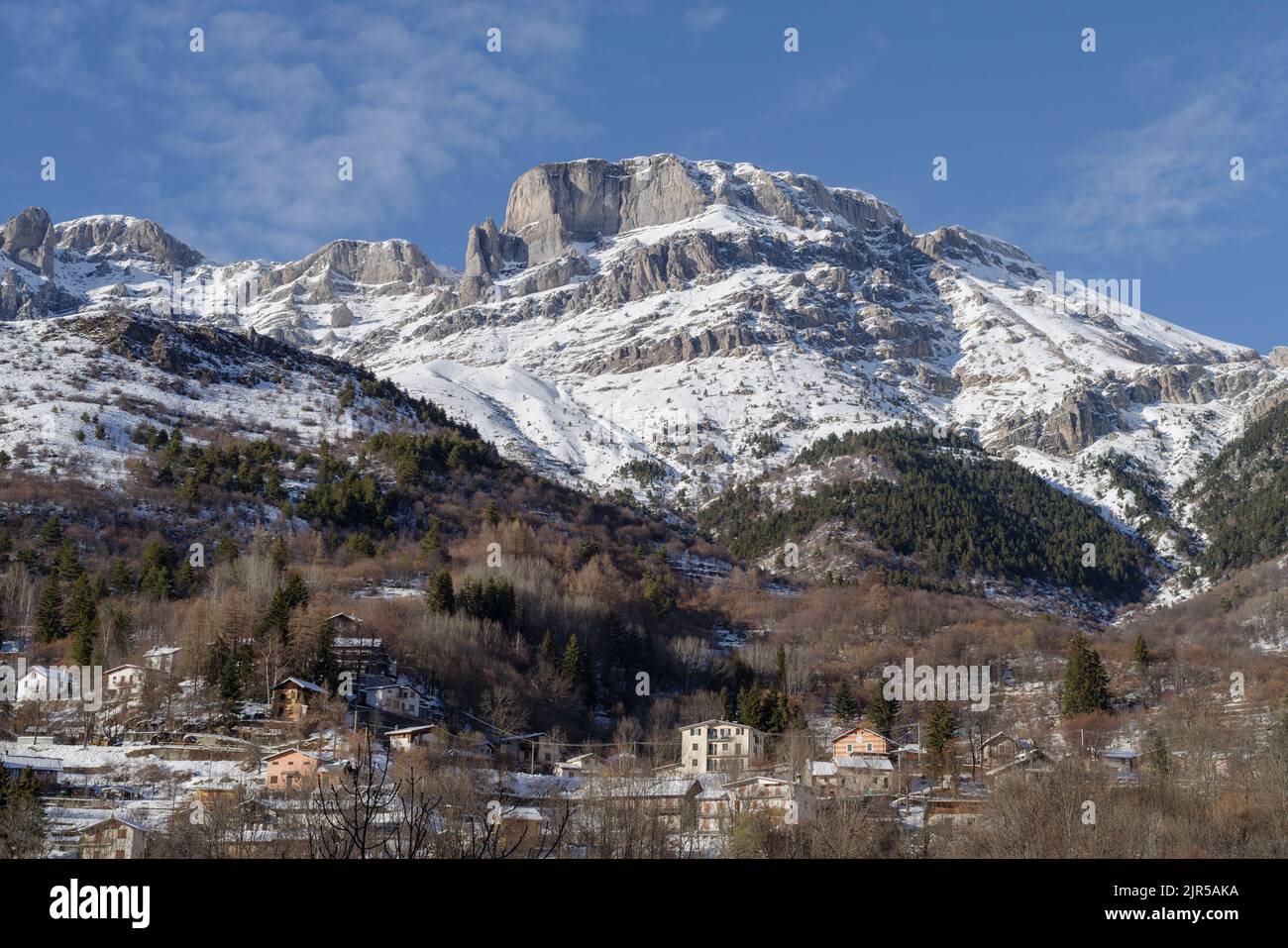 Hivernage dans les Alpes liguriennes, région du Piémont, nord-ouest de l'Italie Banque D'Images