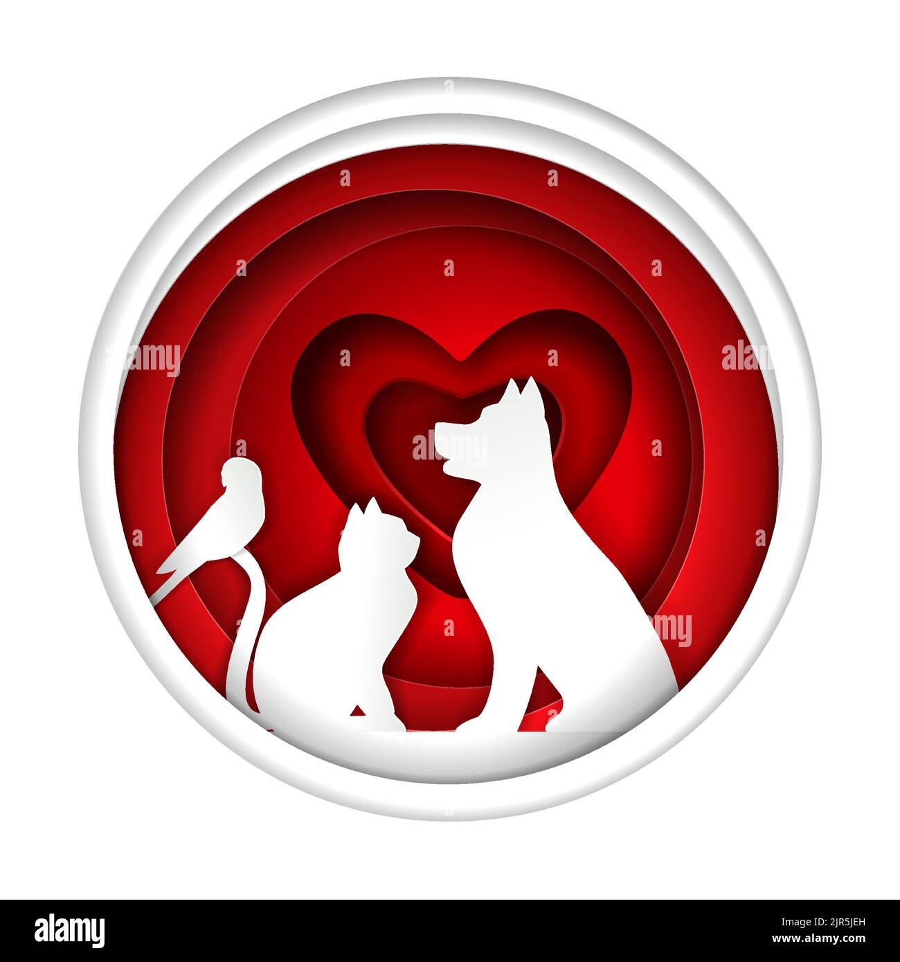 Modèle de conception de papier vectoriel avec logo de la boutique d'animaux Illustration de Vecteur