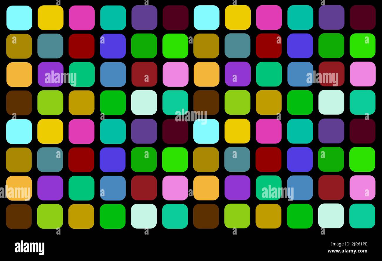 Illustration de carrés aux coins arrondis de couleurs variées Banque D'Images