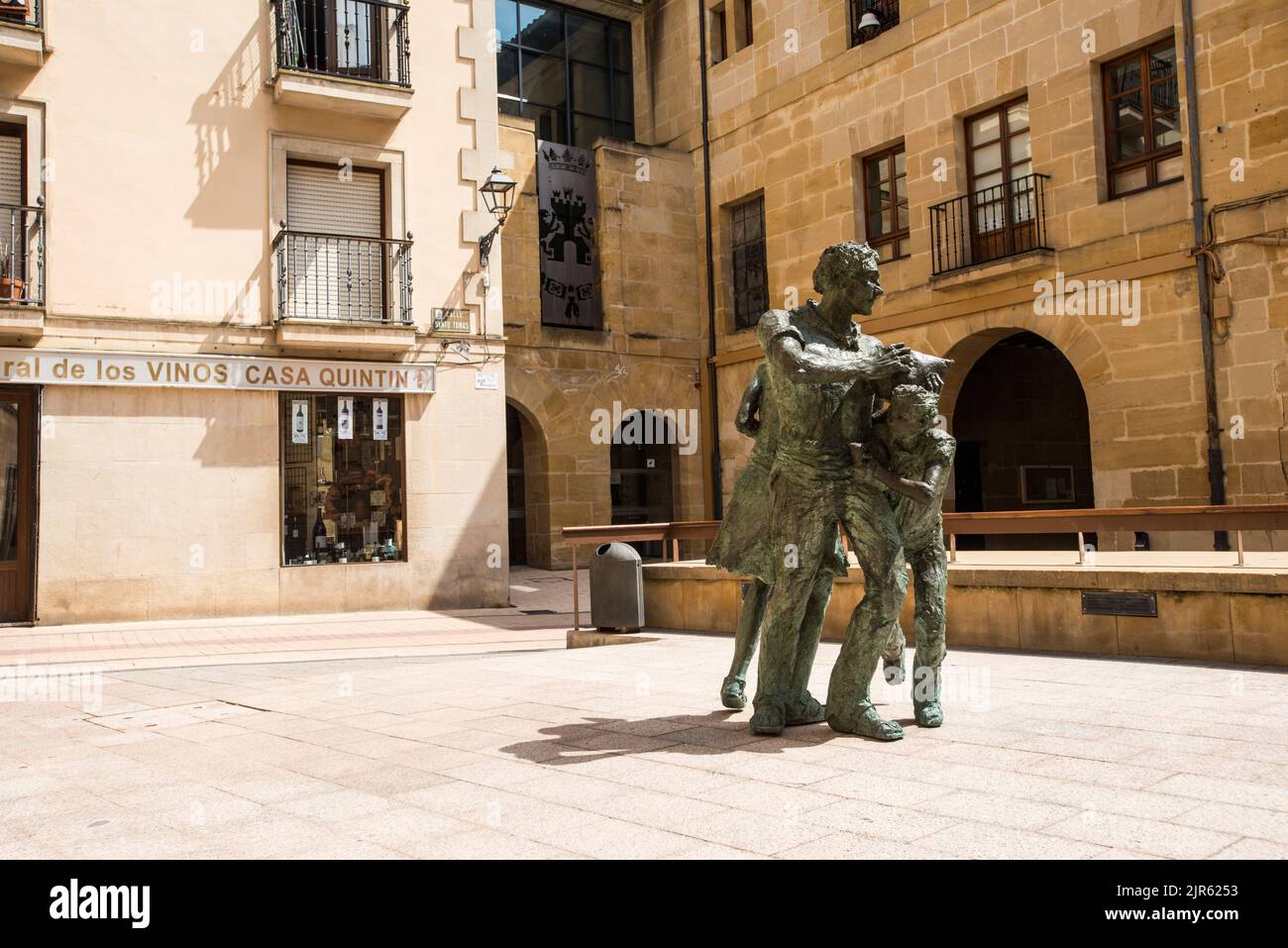 La sculpture « bataille du vin », Haro, la Rioja Banque D'Images
