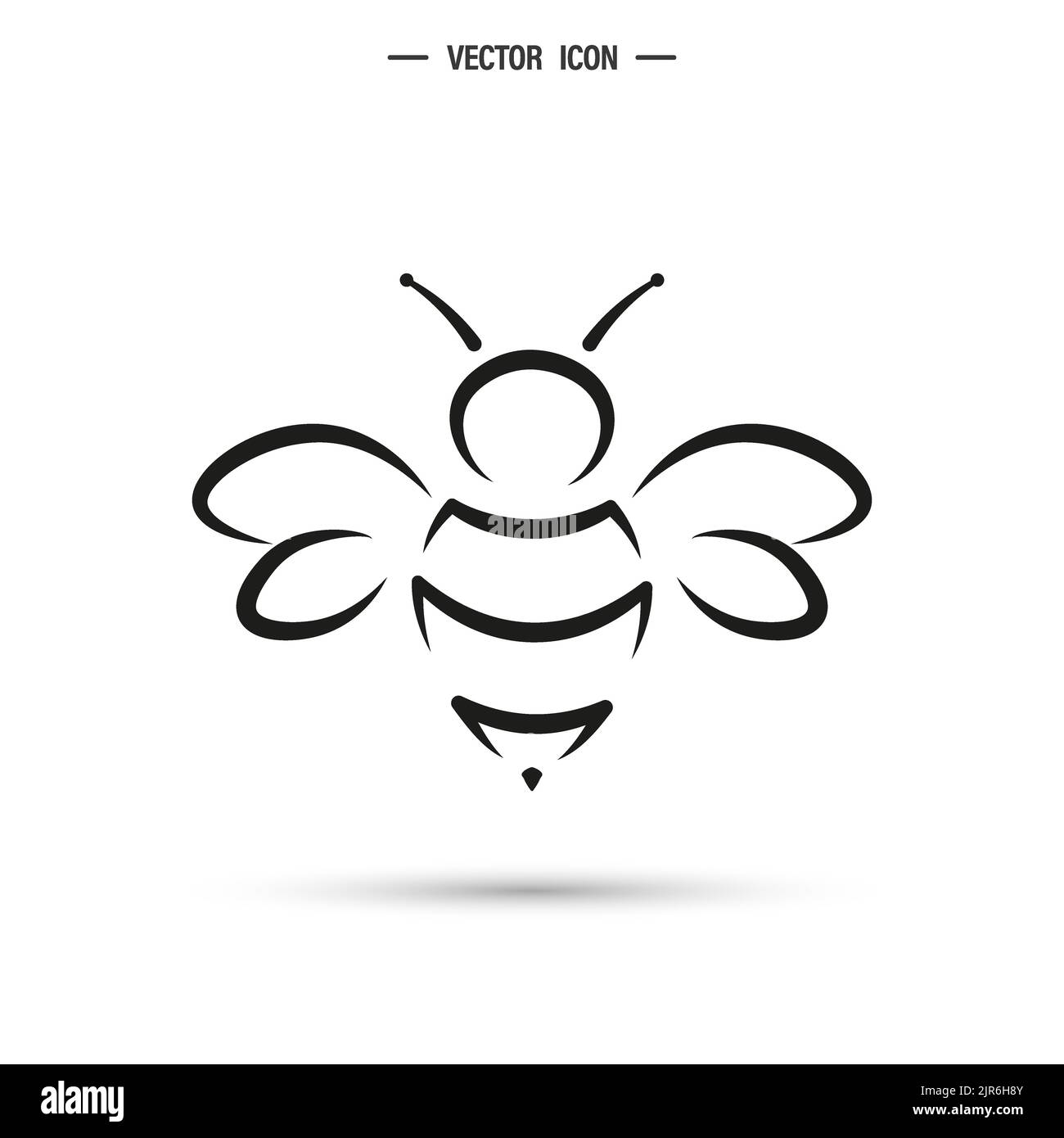 Icône abeille. Bumblebee, Honey making concept. Illustration vectorielle isolée sur fond blanc Illustration de Vecteur
