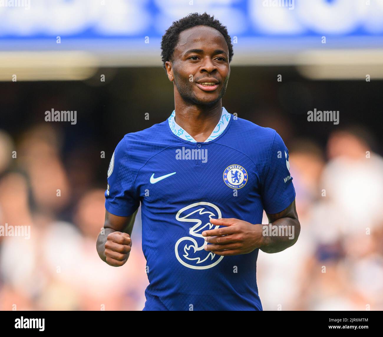 14 août 2022 - Chelsea / Tottenham Hotspur - Premier League - Stamford Bridge Raheem Sterling de Chelsea pendant le match de Premier League à Stamford Bridge, Londres. Image : Mark pain / Alamy Live News Banque D'Images