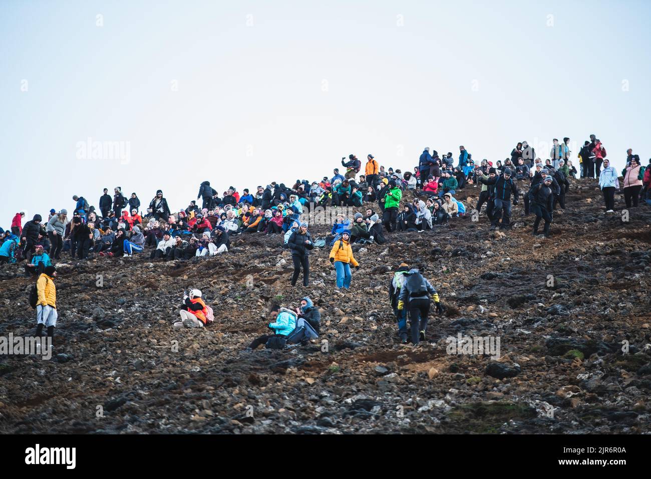 Éruption du volcan Meradalir, péninsule de Reykjanes, Islande, août 2022 Banque D'Images