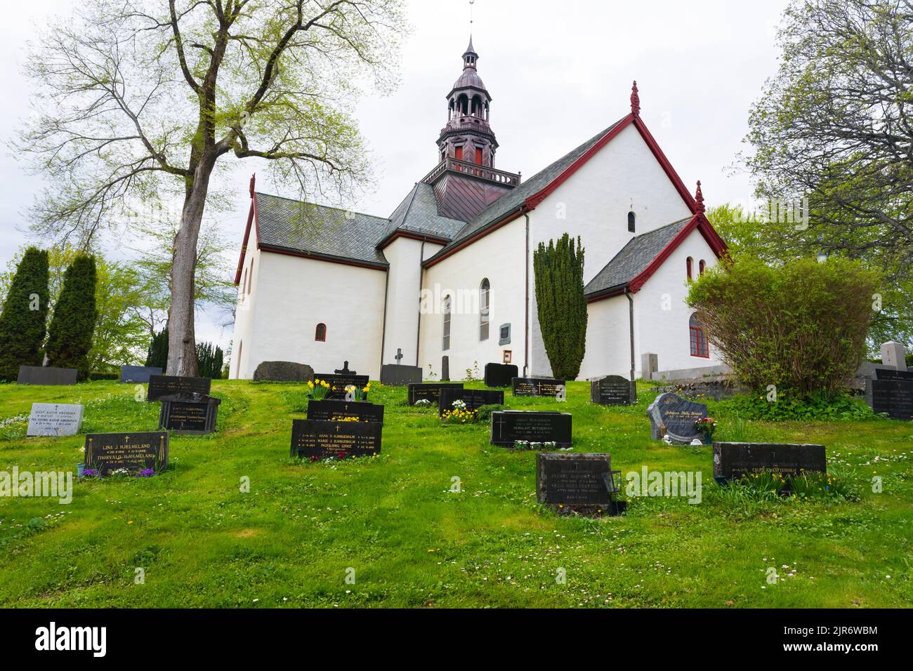Eglise Borgund, Kyrkje et kyrkjegard, Sunnmøre, Alesund, Norvège Banque D'Images