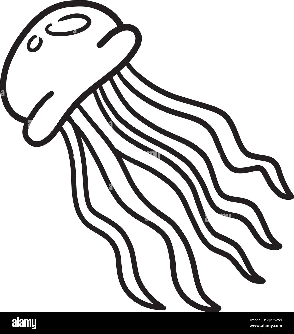 Page de coloriage isolée de méduses pour enfants Illustration de Vecteur