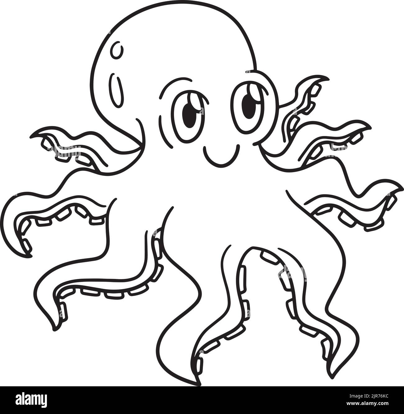 Octopus Isolated coloriage page pour enfants Illustration de Vecteur