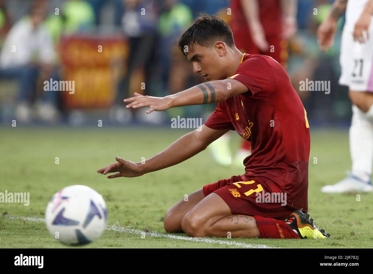 Rome, Italie. 22nd août 2022. Paulo Dybala, d'AS Roma, réagit lors de la série italienne Un match de football entre Roma et Cremonese au stade olympique de Rome. Crédit: Riccardo de Luca - mise à jour des images/Alamy Live News Banque D'Images