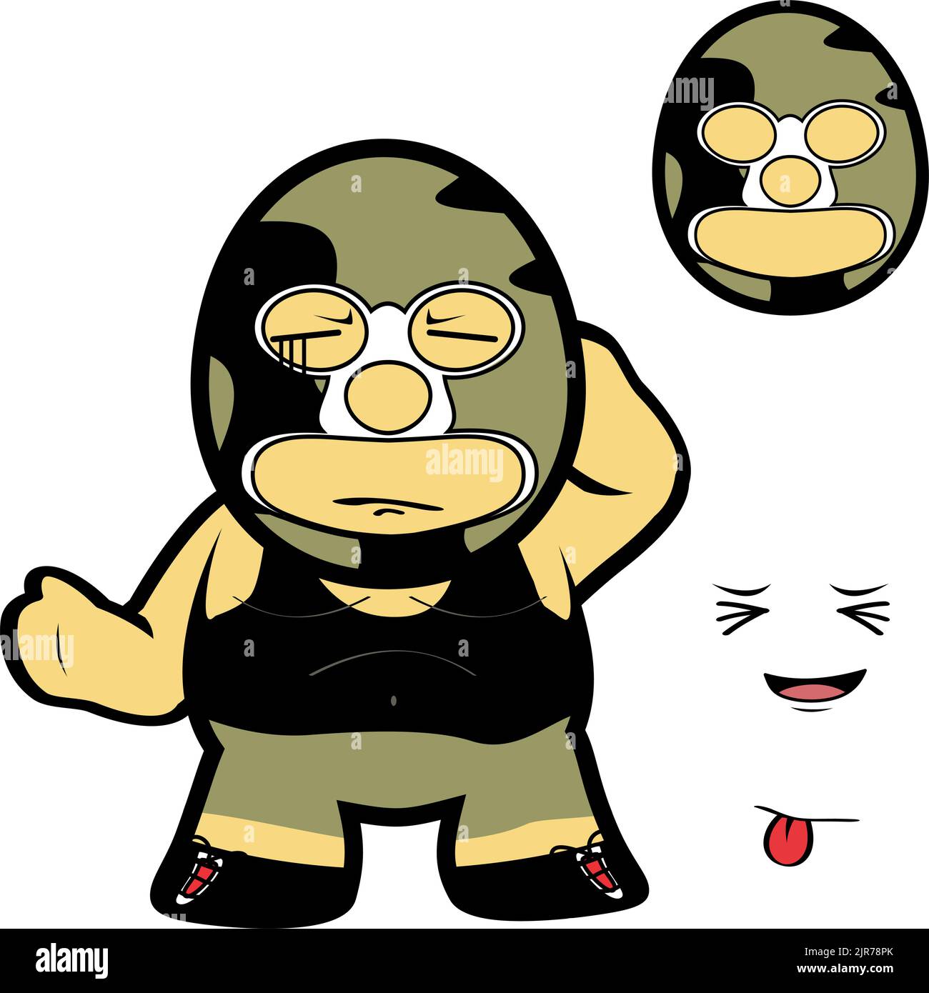 mignon chibi mexicain catch dessin animé expressions pack illustration en format vectoriel Illustration de Vecteur